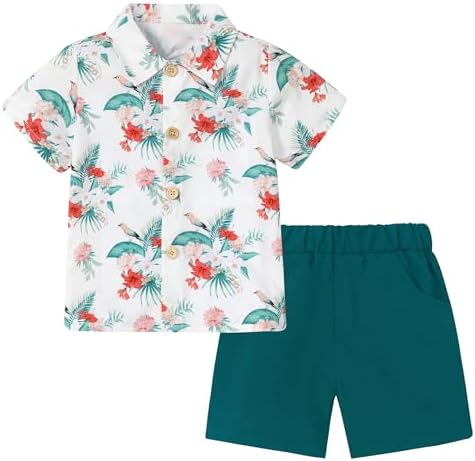 Flamingo Hawaiian Toddler Set - Cool Beachwear for Boys