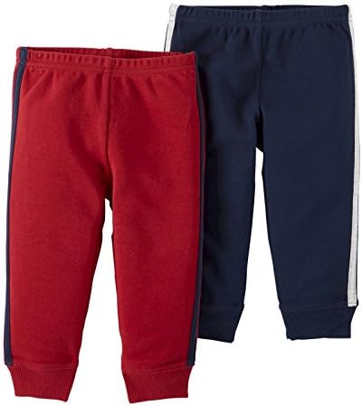 Carters Just One You Baby Boys Stripe Boosting Energy Pants - Burgundy 2-Pack
