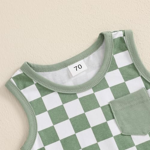 Canis Summer Comfort Set for Toddlers Trendy Checkerboard Tank Shorts