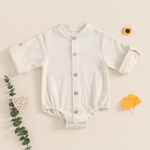 Cotton Linen Romper for Newborn Boys