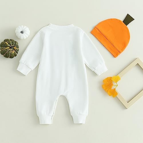 Happy Halloween romper hat set for newborns