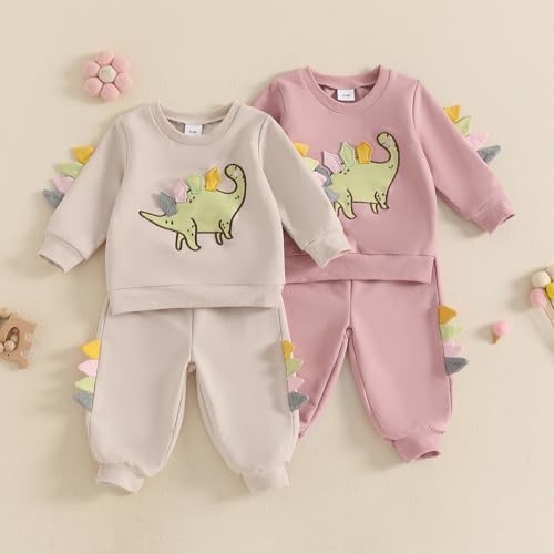 Dinosaur Embroidery Toddler Fall Outfits Animal Style Gawxyz Set