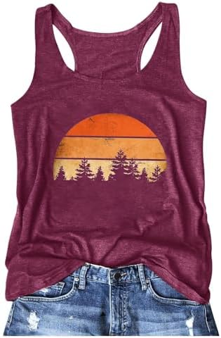 Vibrant Graphic Tank Top for Women Beach Summer Shape