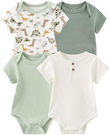 4-Pack Cartoon Design Newborn Rompers
