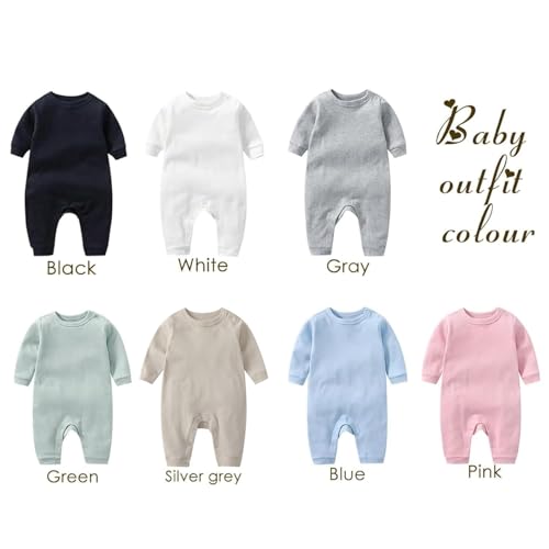 Personalized Newborn Romper Set with Name Embroidery