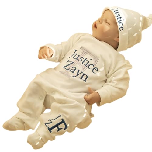 Personalized Baby Romper Gown with Embroidery for Newborns