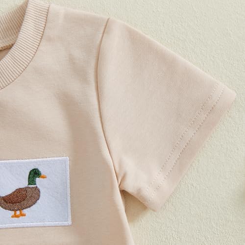 Hunting Baby Boy Outfit Mallard Duck T-Shirt and Plaid Short Set