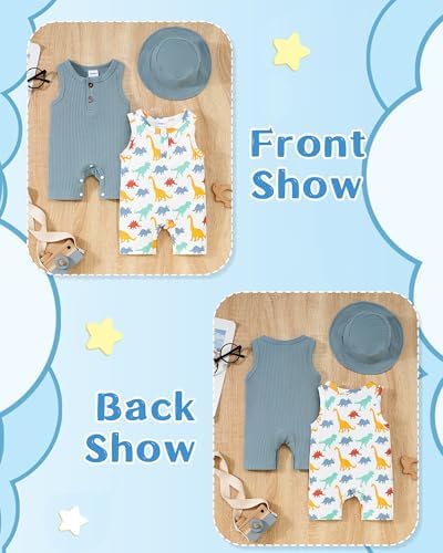 Perfect Newborn Baby Boy Set 0 12 Mon Soft Cotton Romper Hat