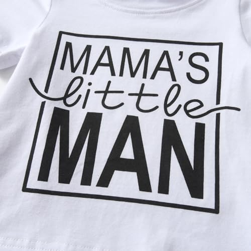 Rebey Baby Boy Summer Short Sleeve Letter T-Shirt Set 2PCS