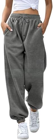 Stay Warm Stay Comfortable Cinch Bottom Sweatpants with Pockets for Women