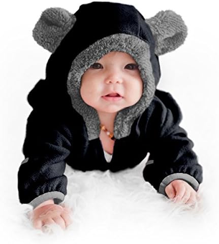 Fleece Baby Bunting Bodysuit Infant One Piece Kids Hooded Romper Outerwear Toddler Jacket