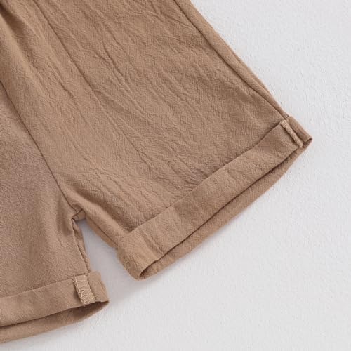 Kupretty Toddler Summer Outfit - Comfortable Button-Down Shorts Set