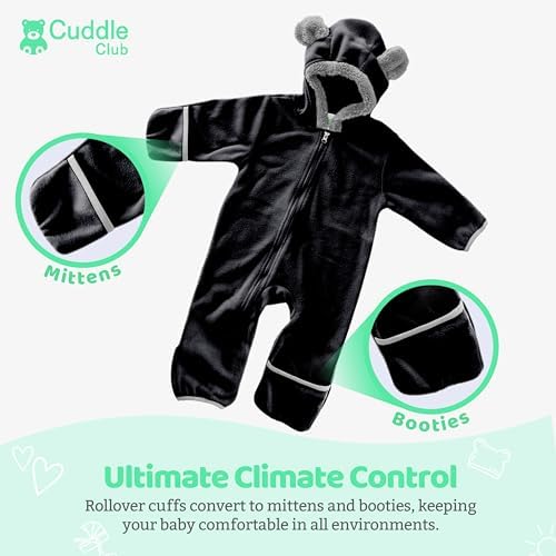 Fleece Baby Bunting Bodysuit Infant One Piece Kids Hooded Romper Outerwear Toddler Jacket