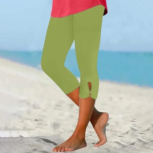 HIGH WAIST STRETCH Fabric Compression Casual Workout Capri Leggings