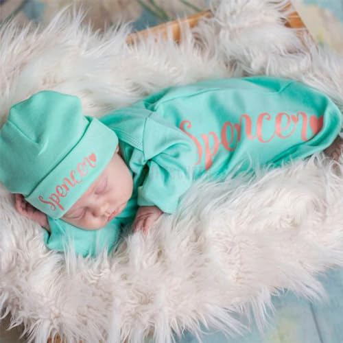 Custom Newborn Gown Hat Set