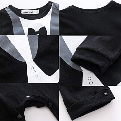 Kimocat Baby Boy Tuxedo Romper Gentleman Jumpsuit