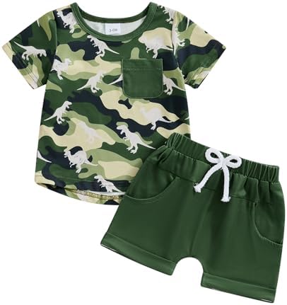 PUHHAPIEY Baby Boys tropical short sleeve t-shirt set