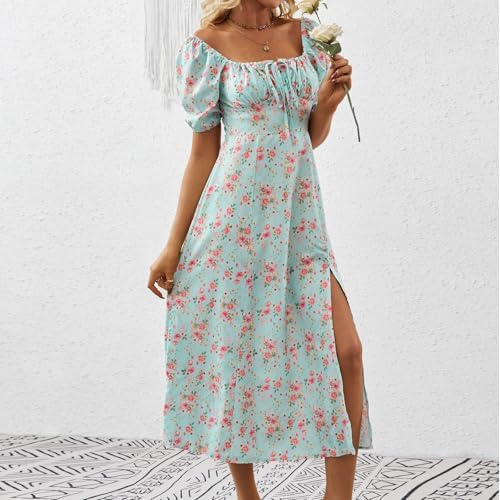 Floral Ruffle Puff Sleeve Dress