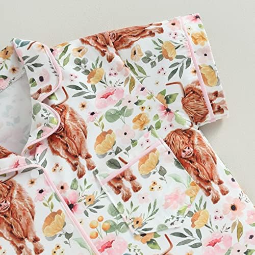MAINESAKA 2Pcs Pajama Set with Cow Print