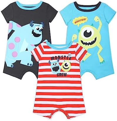 Mike and Sully 3-Pack Romper Set for Newborns