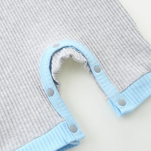 JingleBaBa Unisex Cute Romper Ribbed Short Sleeve Bodysuit Child