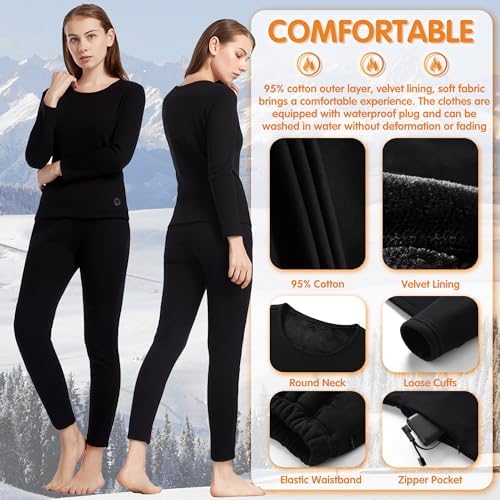 YANYNGS Heated Thermal Underwear for Women