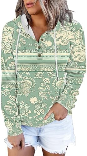 Stylish 2024 Boho V-Neck Hoodie for Women Casual Versatile