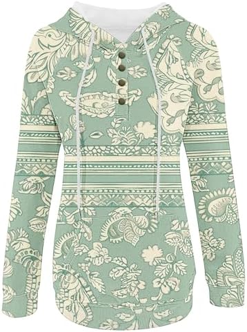 Stylish 2024 Boho V-Neck Hoodie for Women Casual Versatile