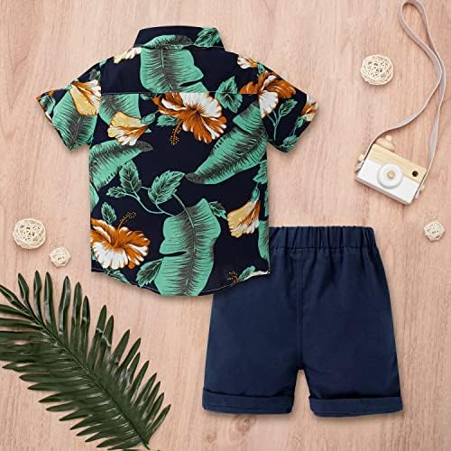 Chic toddler boys Hawaiian outfit set