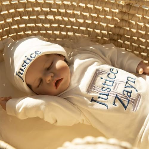 Personalized Newborn Romper Set with Name Embroidery