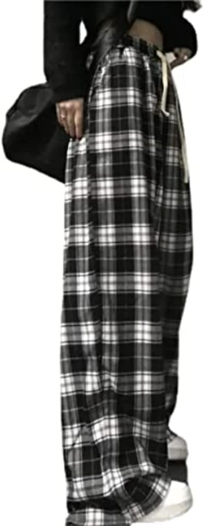 GGOOB Womens Plaid Flair Lofty Baggy Pants