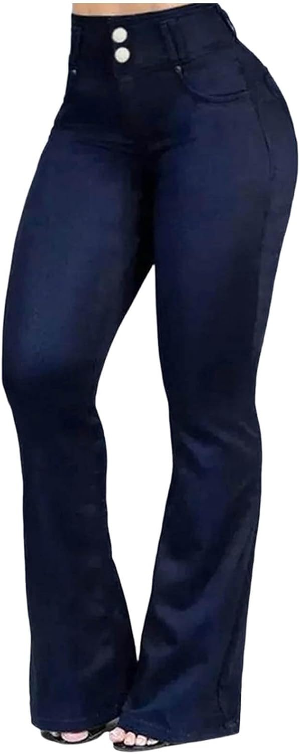 Ripped Wide Leg Jeans for Women Stretchy Trendy Trouser
