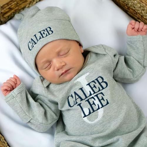 Personalized Newborn Baby Coming Home Outfit Custom Embroidered