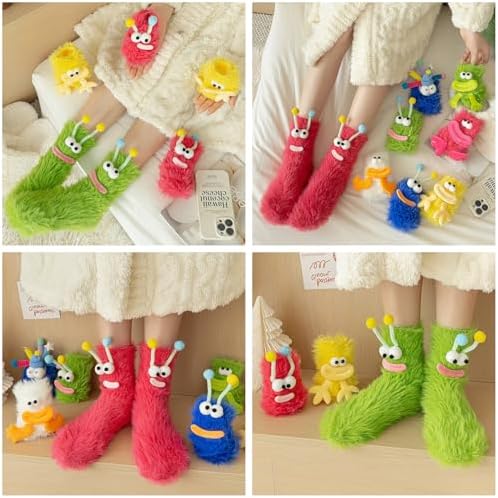 Crazy Funny Fuzzy Socks for Kids Women Cozy Fun