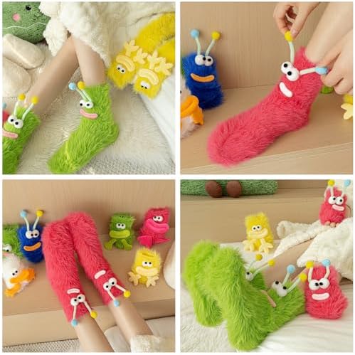 Crazy Funny Fuzzy Socks for Kids Women Cozy Fun
