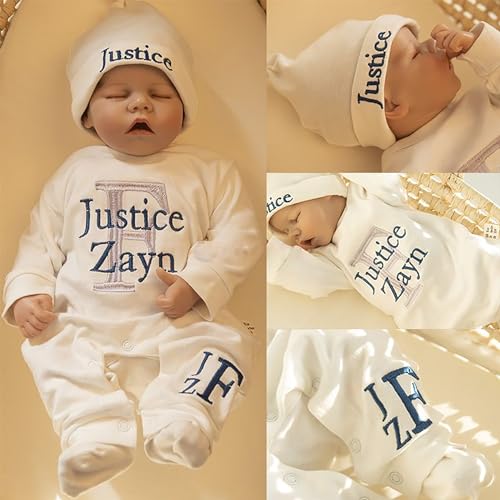 Personalized Baby Romper Gown with Embroidery for Newborns