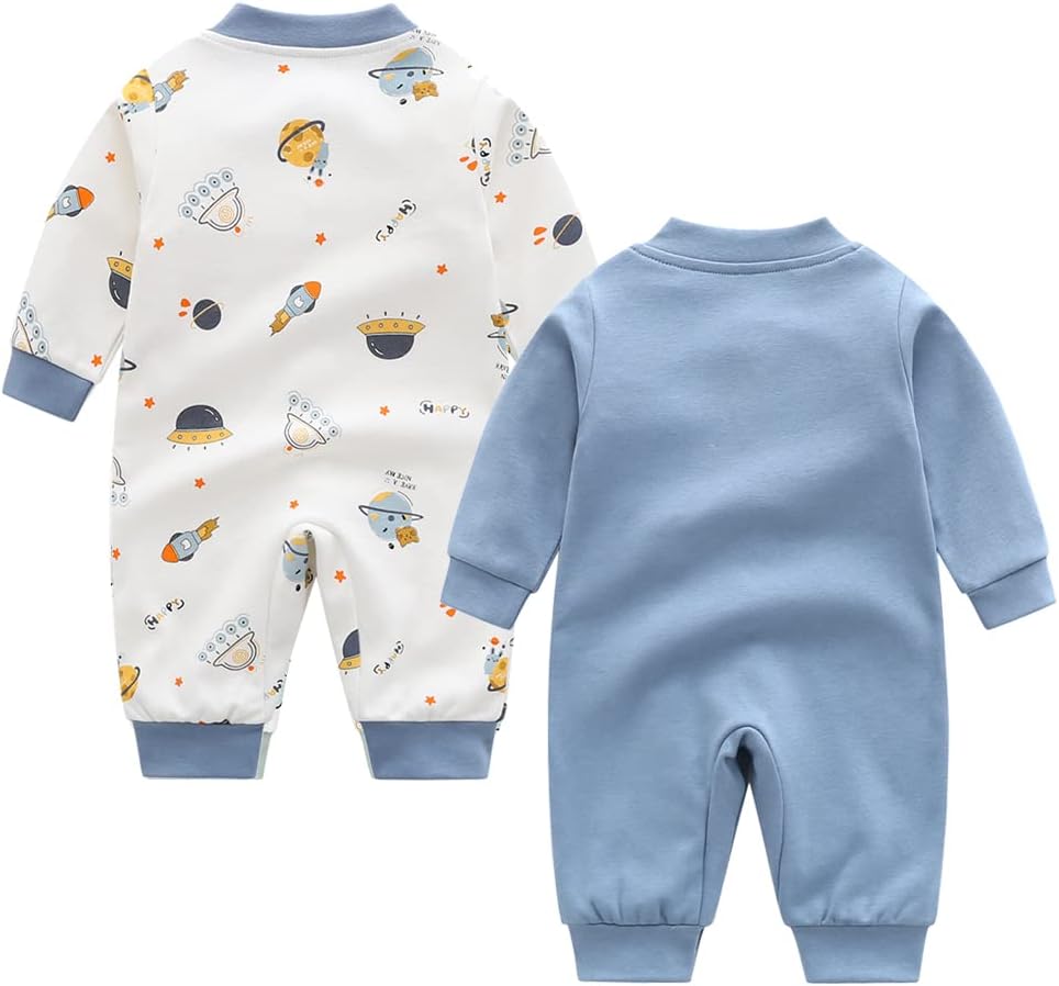 2-Pack Cotton Rompers for Newborn Boys