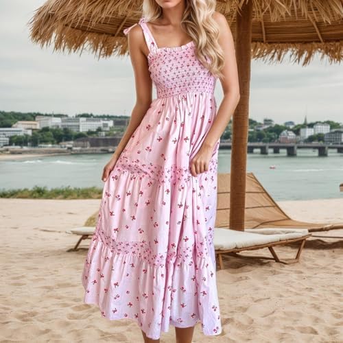 Sfascumop Boho Beach Dress 2025 Casual Maxi Dress for Women