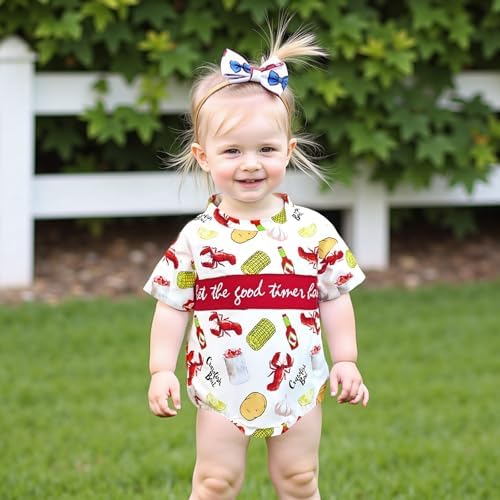 KMBANGI Crawfish Fiesta Romper Set for Babies 0-18months
