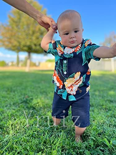 Chic toddler boys Hawaiian outfit set