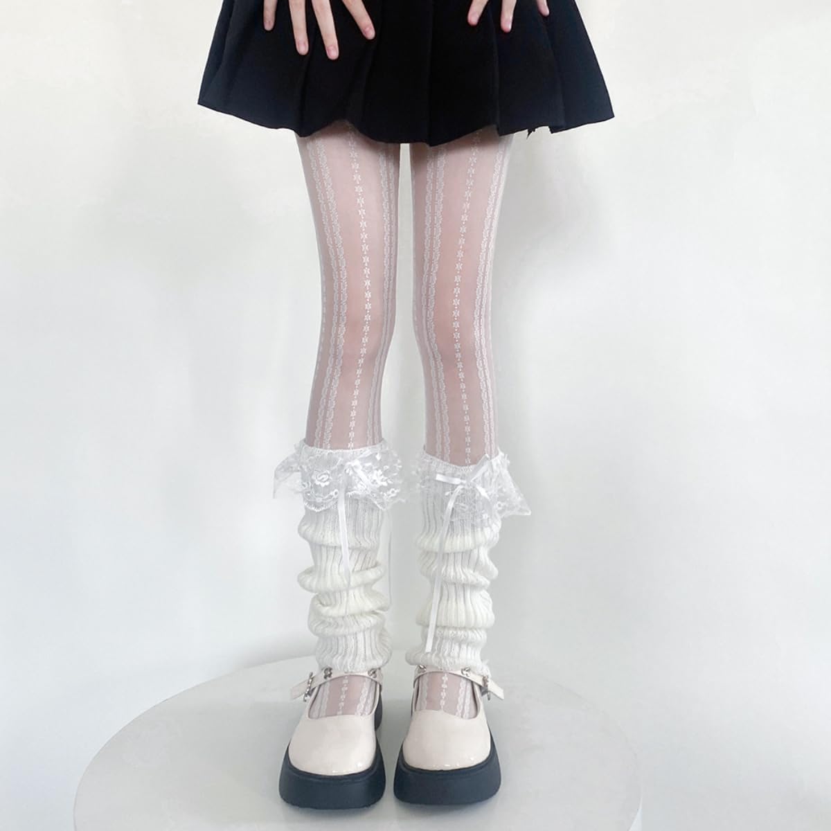 Y2K Knitted Leg Warmers for Women Kawaii Design