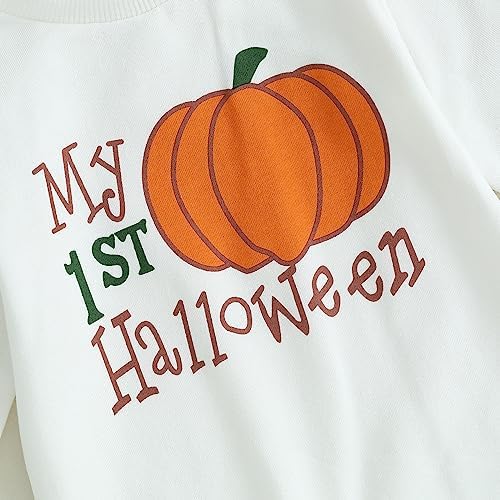 Happy Halloween romper hat set for newborns