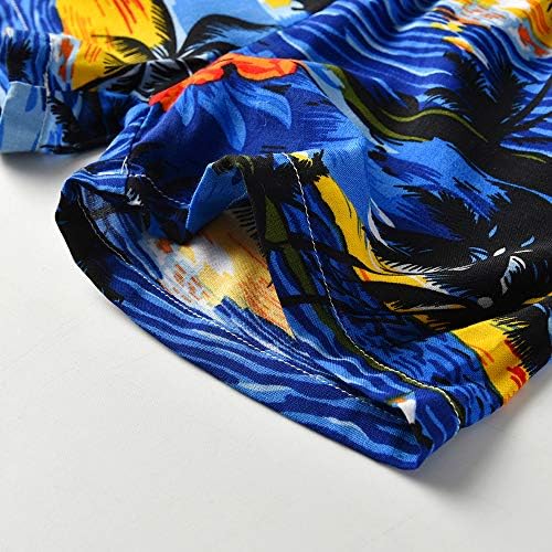 Bright comfy toddler boys short set blue Hawaiian shorts