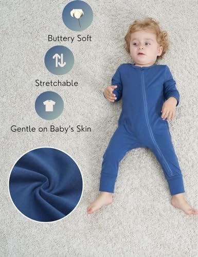 2-Pack Footless LongShort Sleeve Baby Romper with Zipper