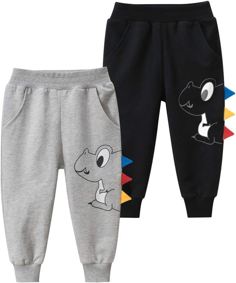 Relaxing Dinosaur Joggers for Boys Soft comfy 2-pack