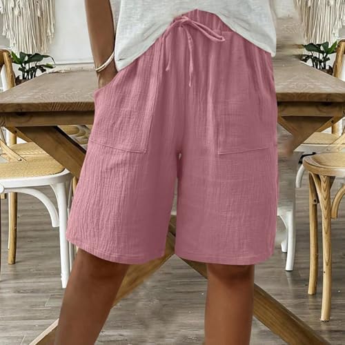 AboutYes Women 2025 Summer High Waist Bermuda Shorts with Pockets