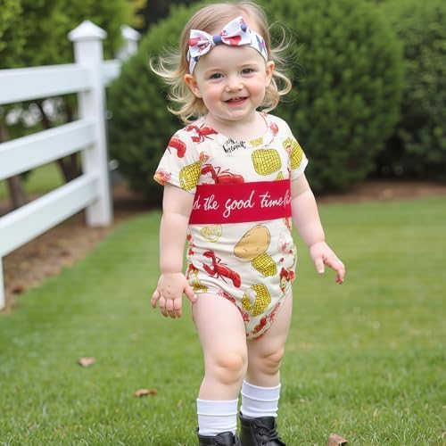 KMBANGI Crawfish Fiesta Romper Set for Babies 0-18months