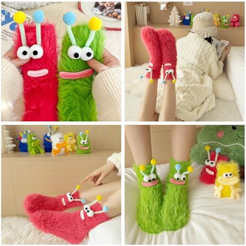 Crazy Funny Fuzzy Socks for Kids Women Cozy Fun