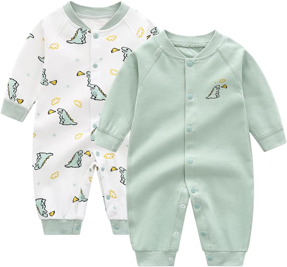 Newborn Boys 2PK Cotton Romper Set Soft Comfy for Toddler