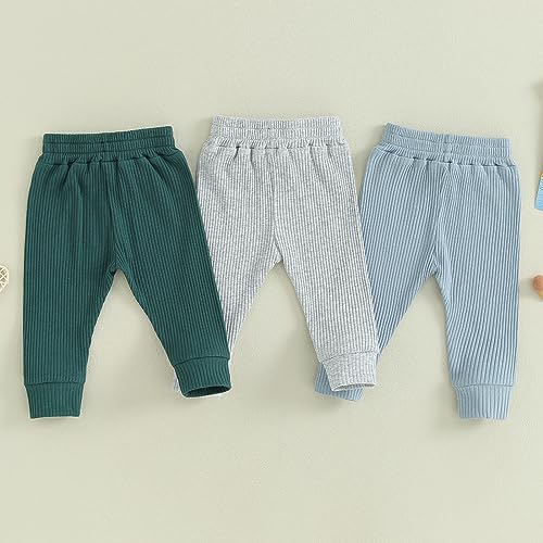 3-Piece Checked Solid Cargo Pant Set for Toddler Boys